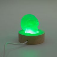 6 cm rund trä USB LED-ställ – flerfärg