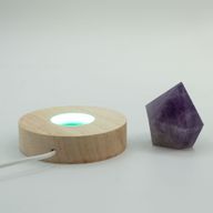 8 cm rund trä USB-LED-stativ - Flerfärgat