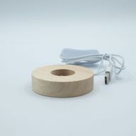 8 cm rund trä USB-LED-stativ - Flerfärgat