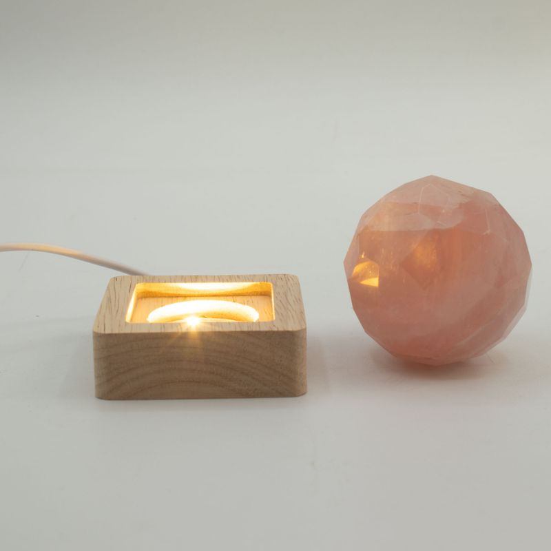 6 cm kvadratiskt trä USB-LED-stativ - Kallvitt/Varmvitt/Dagljus