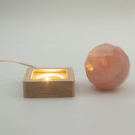 6 cm kvadratiskt trä USB-LED-stativ - Kallvitt/Varmvitt/Dagljus