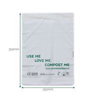 100% biologiskt nedbrytbar postförpackning (250x350 mm)