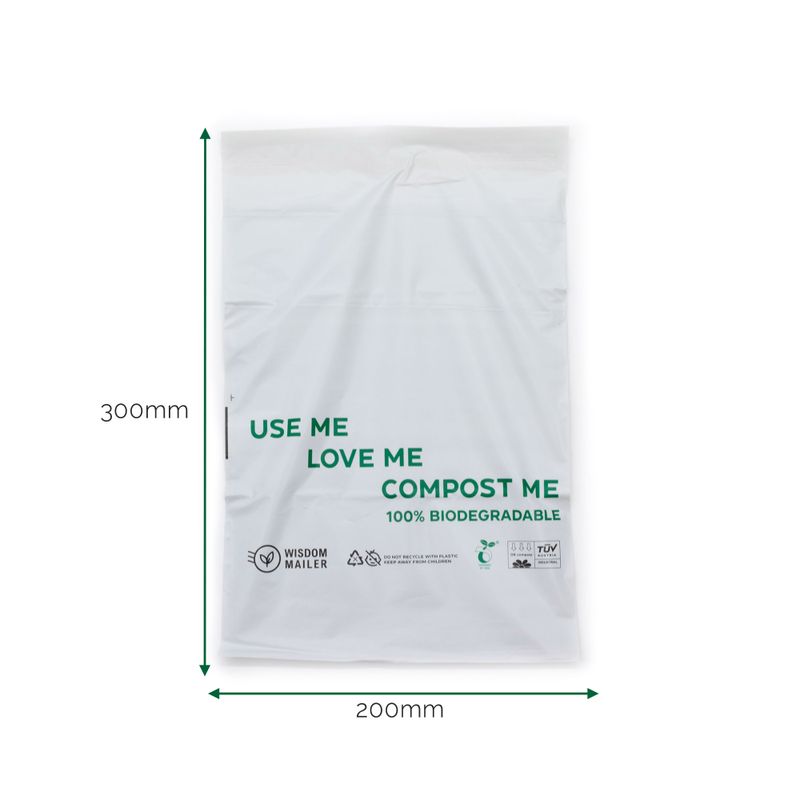 100% biologiskt nedbrytbar brevväska (200x300mm)