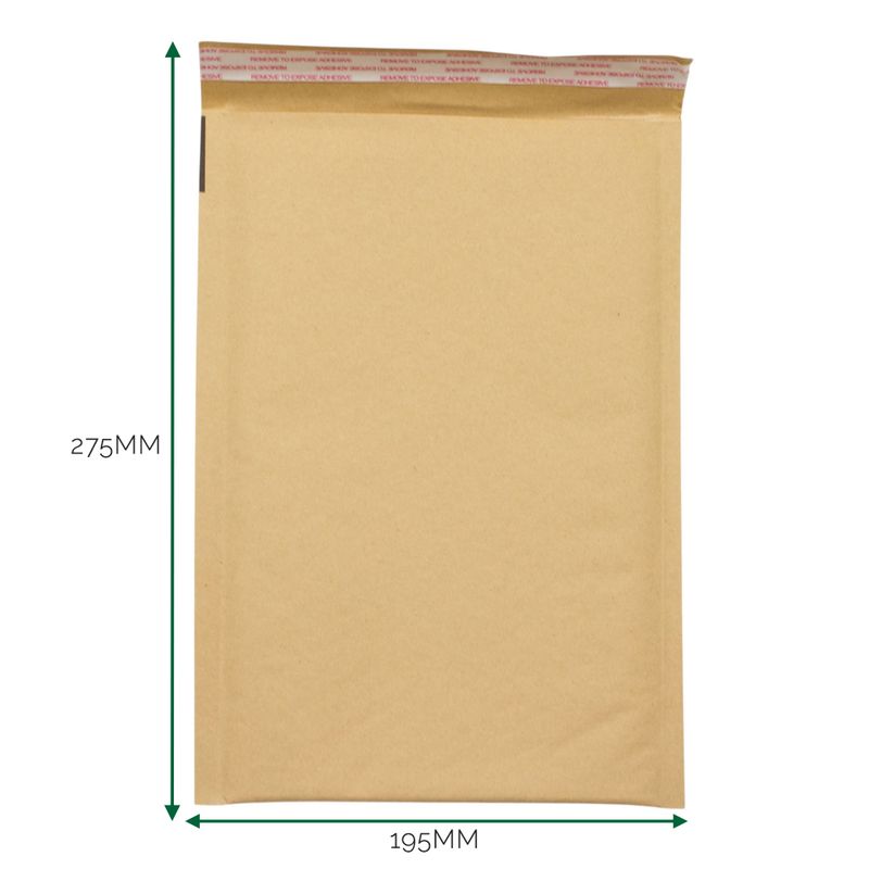 Kraft vadderat bubbelkuvert (195x275+40mm)