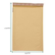 Kraft vadderat bubbelkuvert (195x275+40mm)
