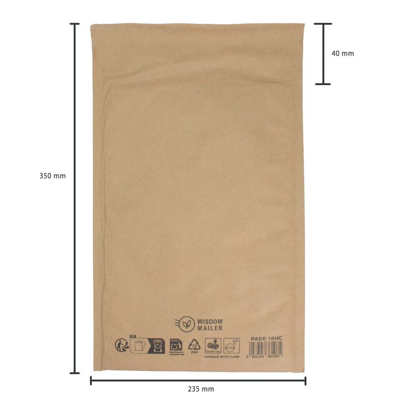 Vadderat honeycomb-kuvert i kraftpapper (235x350+40mm)