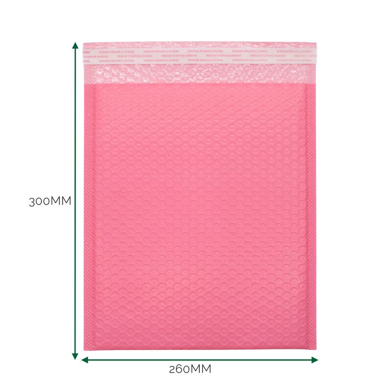 Rosa polybubbelkuvert (260x300+40mm)
