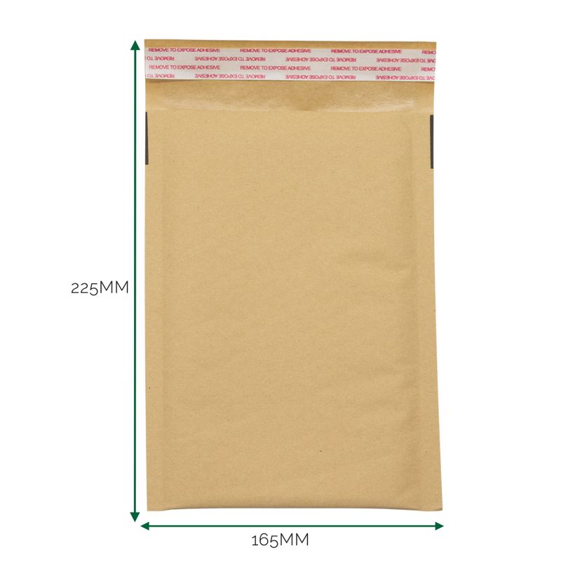 Kraft vadderat bubbelkuvert (165x225+40mm)