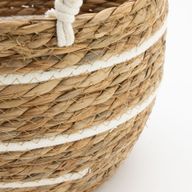 Korgar i Bomull & Sjögräs - Naturliga Ränder - 3-pack (32.5cm 29.5cm 24cm)