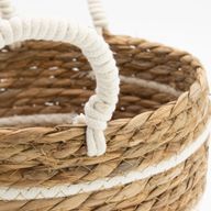 Korgar i Bomull & Sjögräs - Naturliga Ränder - 3-pack (32.5cm 29.5cm 24cm)