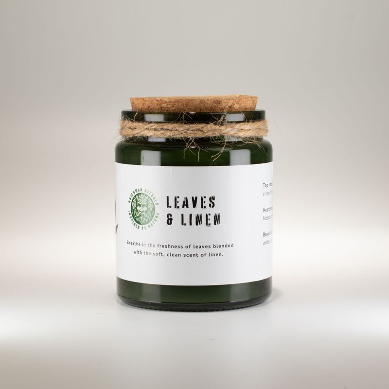 Sojavaxljus med Träveke – Gröna Blad & Linne
