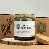 Sojavaxljus med Träveke – Salvia & Myntaträ