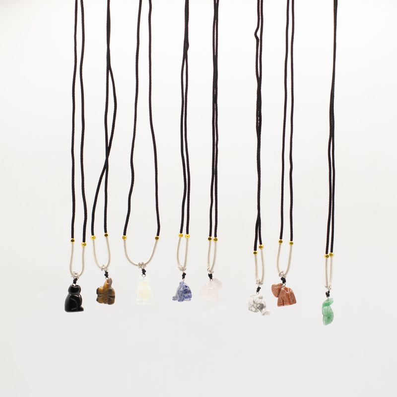 Halsband med Ädelstenshänge – Djurkollektion (Blandade motiv)