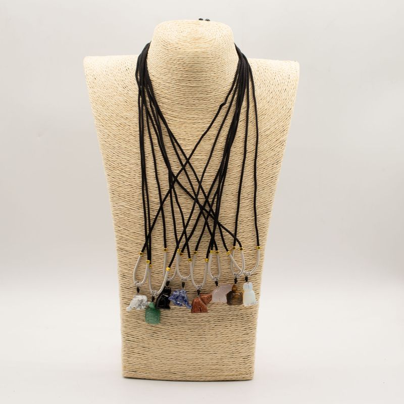 Halsband med Ädelstenshänge – Djurkollektion (Blandade motiv)