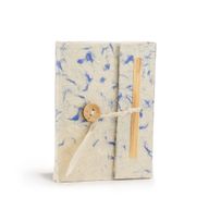 Mini Lokta blandad blå bomull anteckningsbok (12x8cm) 40 sidor