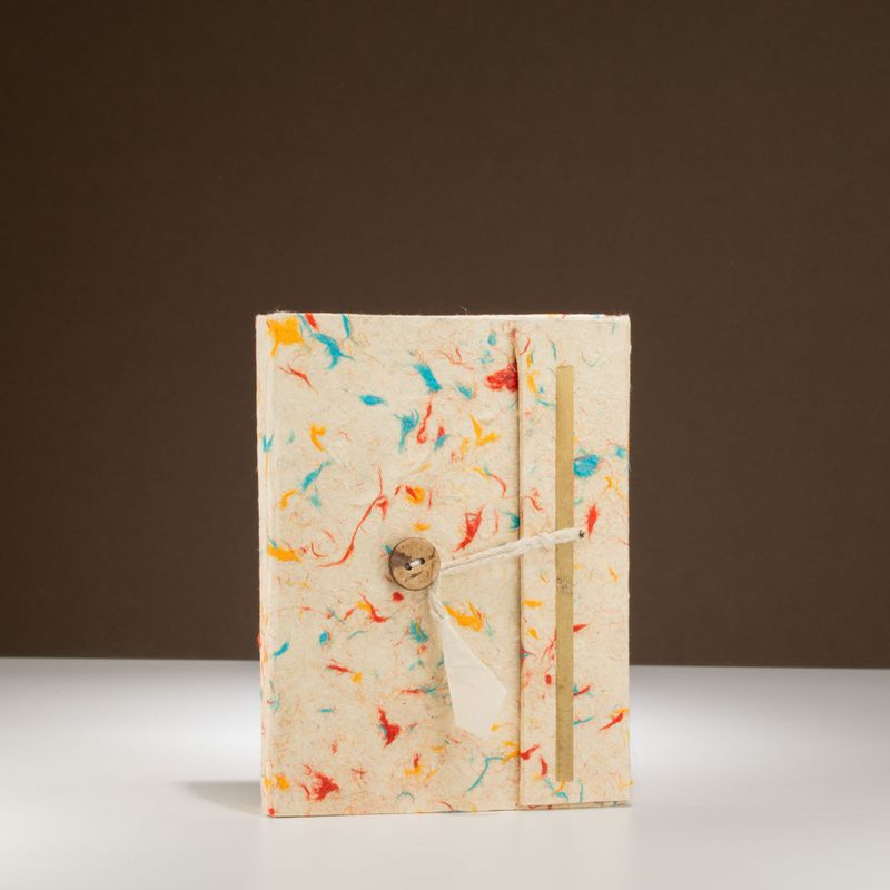 Med Lokta Blandade färger Bomullsanteckningsbok 15x12 cm) - 45 sidor