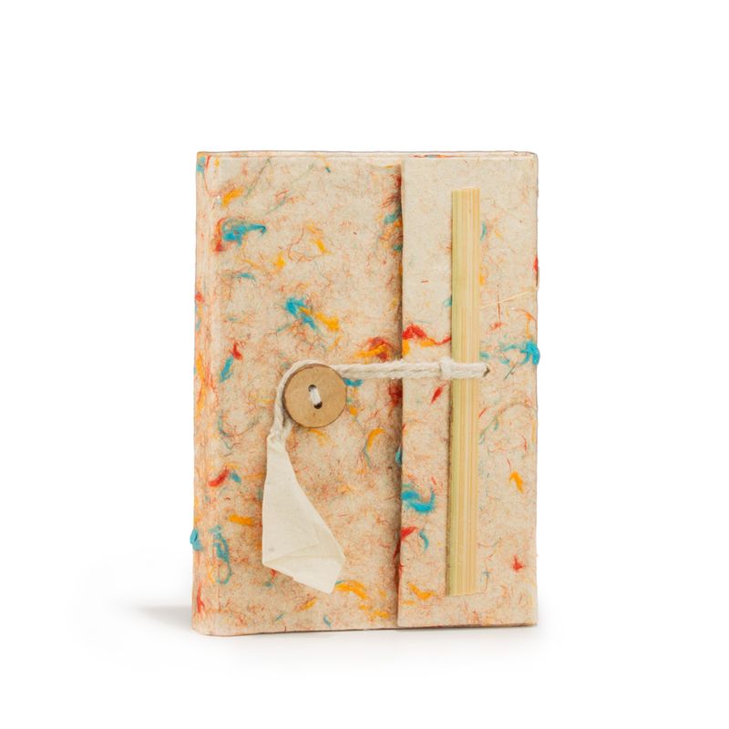 Mini Lokta blandade färger bomullsanteckningsbok (12x8 cm) 40 sidor