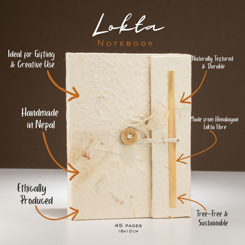 Lokta-anteckningsbok med blandade blommor (15x12 cm) - 45 sidor