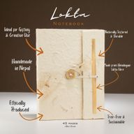 Lokta-anteckningsbok med blandade blommor (15x12 cm) - 45 sidor