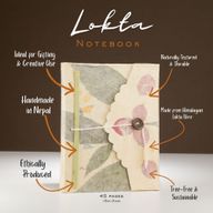 Medelstor Lokta Bougainvillea Anteckningsbok (15x12cm) - 45 Blad