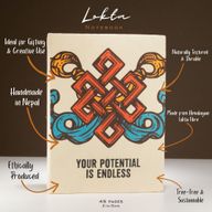 Stor Lokta Inspirationsbok (21x15cm) - 45 Blad - Din Potential - Inkl. Bokmärke