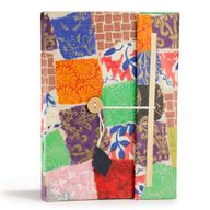 Stor Lokta Anteckningsbok - Lapptäcksmönster (21x15cm) - 45 blad - inkl. bokmärke - Flerfärgad