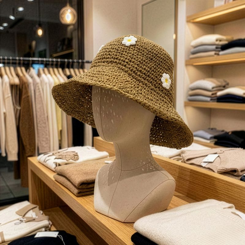Nomad Sari Stråhatt - Kaffebrun med Prästkragar