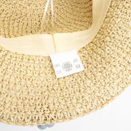 Nomad Sari Stråhatt - Beige med Blå Blommor