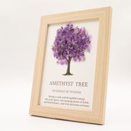 Ädelstensbild – Livets träd – ametist (20x14,7x1 cm)
