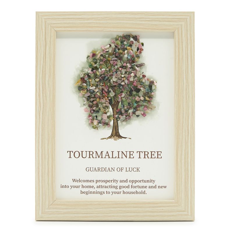 Ädelstenstavla - Livets träd - Toruraline (20x14.7x1cm)