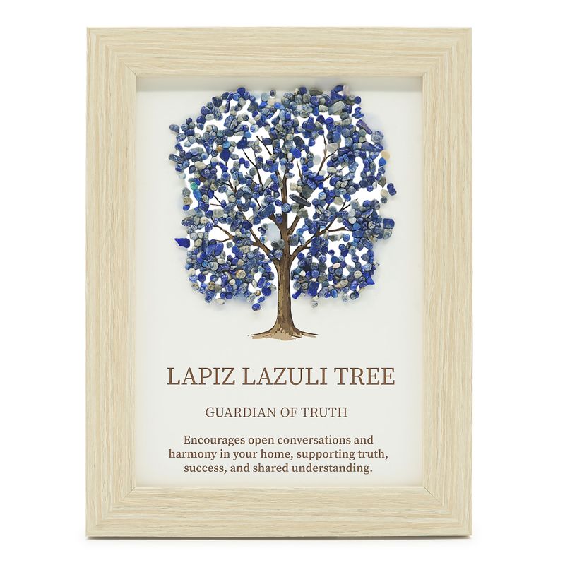 Ädelstensbild - Livets träd - lapis lazuli (20x14,7x1 cm)