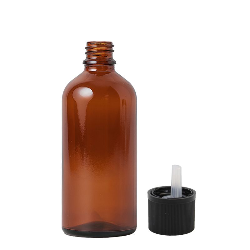 50ml Bärnstensfärgad Glasflaska med Barnsäker Droppare