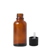 30ml Bärnstensfärgad Glasflaska med Barnsäker Droppare