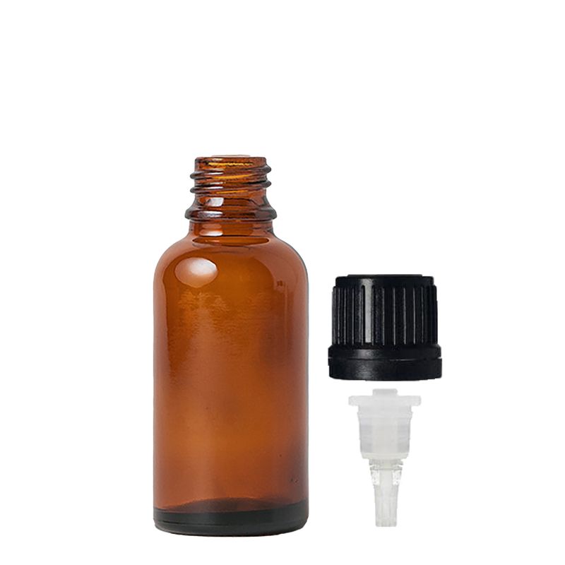 30ml Bärnstensfärgad Glasflaska med TE Dropparlock