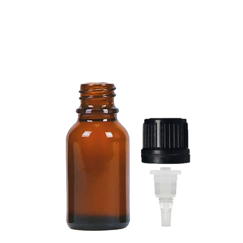 15ml Bärnstensfärgad Glasflaska med TE Dropparlock