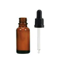 20ml Bärnstensfärgad Glasflaska med Svart Pipett