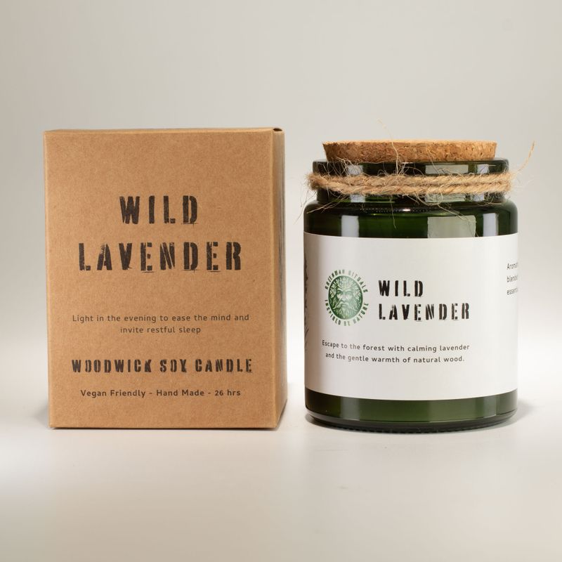 Sojavaxljus med Träveke – Vild Lavendel
