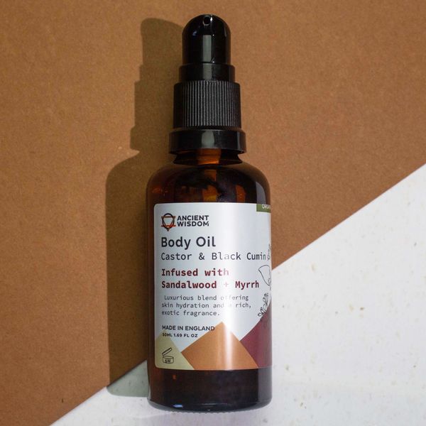 Ekologisk Kroppsolja 50ml - Sandelträ & Myrra