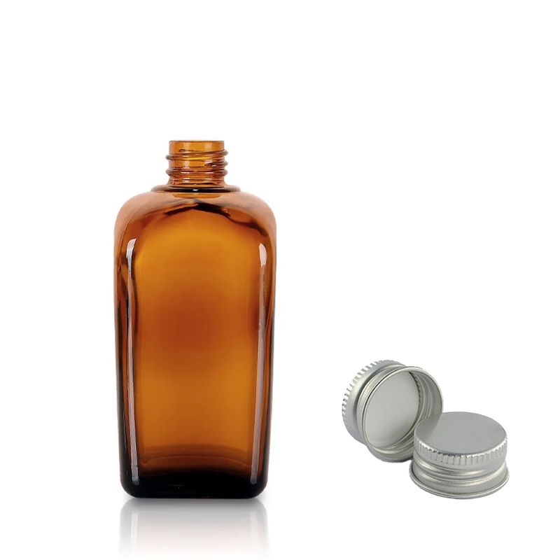 10ml Alkemistflaska i Bärnstensfärgat Glas med Aluminiumlock