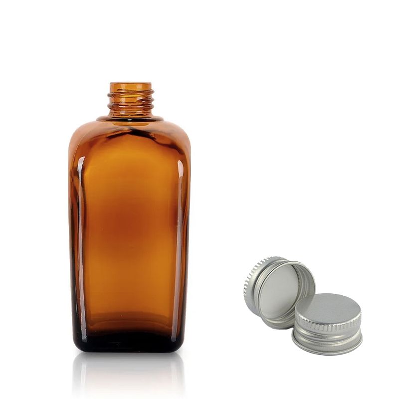 20ml Alkemistflaska i Bärnstensfärgat Glas med Aluminiumlock