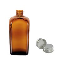 100ml Alkemistflaska i Bärnstensfärgat Glas med Aluminiumlock