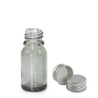 10ml Flaska i Grå Frostat Glas med Aluminiumlock