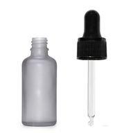 10ml Flaska i Grå Frostat Glas med Svart Pipett