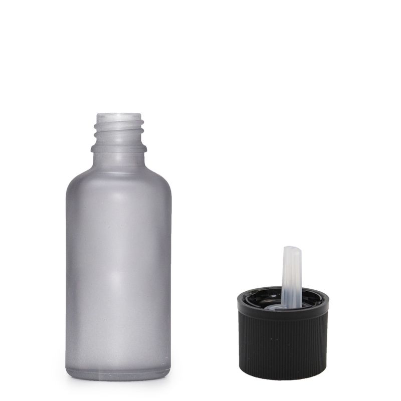 10ml Flaska i Grå Frostat Glas med Barnsäker Droppare