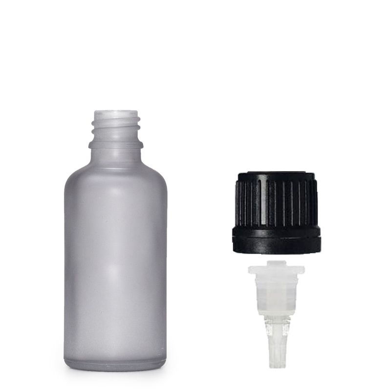 10ml Flaska i Grå Frostat Glas med Dropparlock