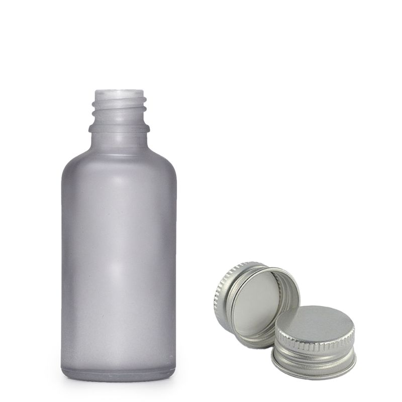 30ml Flaska i Grå Frostat Glas med Aluminiumlock