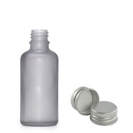 30ml Flaska i Grå Frostat Glas med Aluminiumlock