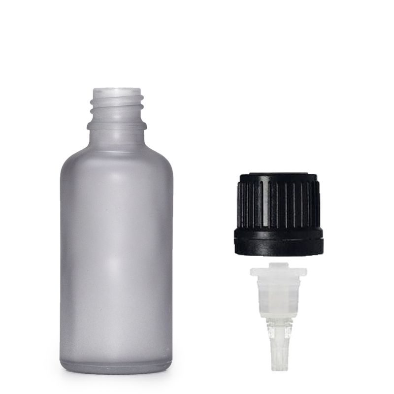 30ml Flaska i Grå Frostat Glas med Dropparlock