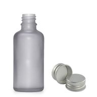 50ml Flaska i Grå Frostat Glas med Aluminiumlock