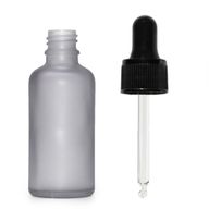 50ml Flaska i Grå Frostat Glas med Svart Pipett